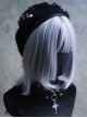 Black Autumn Winter Warm Butterfly Embroidery Metal Pin Decoration Gothic Lolita Berets