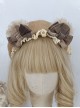 Preppy Style Japanese Girl Bear Ears Plaid Bowknot Lace Decoration Classic Lolita Berets