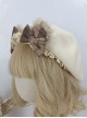 Preppy Style Japanese Girl Bear Ears Plaid Bowknot Lace Decoration Classic Lolita Berets