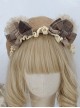 Bear Ears Bowknot Lace Decoration Preppy Style Classic Lolita Kids Berets