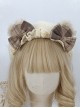 Bear Ears Bowknot Lace Decoration Preppy Style Classic Lolita Kids Berets