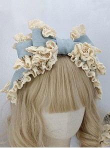 Pure Color Autumn Winter Handmade Oversized Bow Princess Style Sweet Lolita Headband