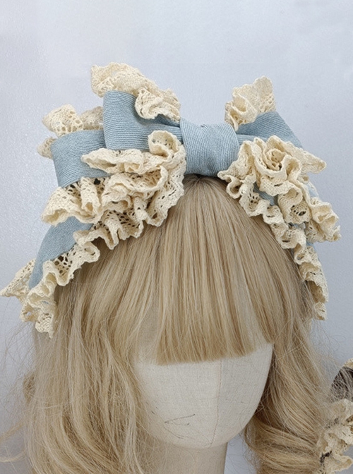 Pure Color Autumn Winter Handmade Oversized Bow Princess Style Sweet Lolita Headband