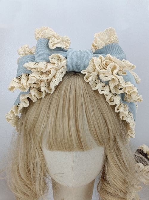 Pure Color Autumn Winter Handmade Oversized Bow Princess Style Sweet Lolita Headband