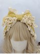 Pure Color Autumn Winter Handmade Oversized Bow Princess Style Sweet Lolita Headband