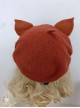 Mori Girl Series Autumn Winter Red Brown Cartoon Fox Ears Domes Sweet Lolita Beret