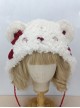 Autumn Winter Warm Plush Cartoon Tiger Head Embroidery Ear Protection Sweet Lolita Hat