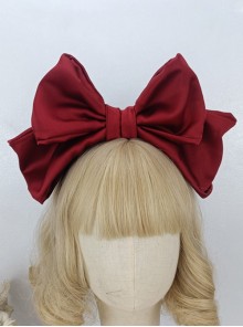 Solid Color Widening Satin Ribbon Can Be Shapeable Oversized Bow Sweet Lolita Headband