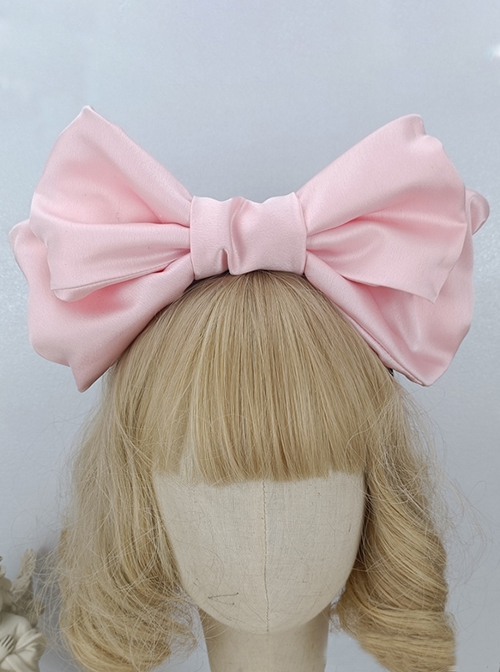 Solid Color Widening Satin Ribbon Can Be Shapeable Oversized Bow Sweet Lolita Headband