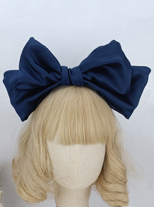 Solid Color Widening Satin Ribbon Can Be Shapeable Oversized Bow Sweet Lolita Headband