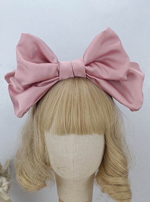 Solid Color Widening Satin Ribbon Can Be Shapeable Oversized Bow Sweet Lolita Headband