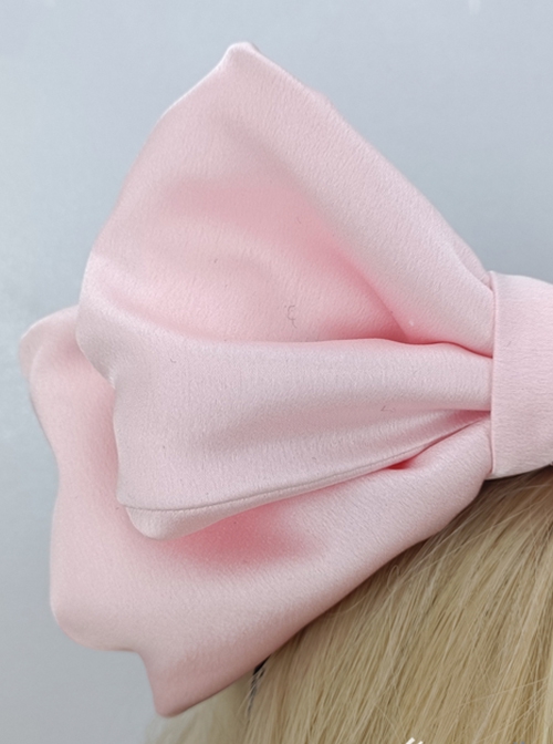 Solid Color Widening Satin Ribbon Can Be Shapeable Oversized Bow Sweet Lolita Headband