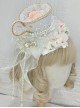 Gorgeous Court Tea Party Bead Chain Lace Bow-Knot Decoration Teacup Rose Classic Lolita Top Hat Hair Clip