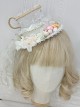 Gorgeous Court Tea Party Bead Chain Lace Bow-Knot Decoration Teacup Rose Classic Lolita Top Hat Hair Clip
