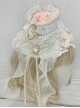 Gorgeous Court Tea Party Bead Chain Lace Bow-Knot Decoration Teacup Rose Classic Lolita Top Hat Hair Clip