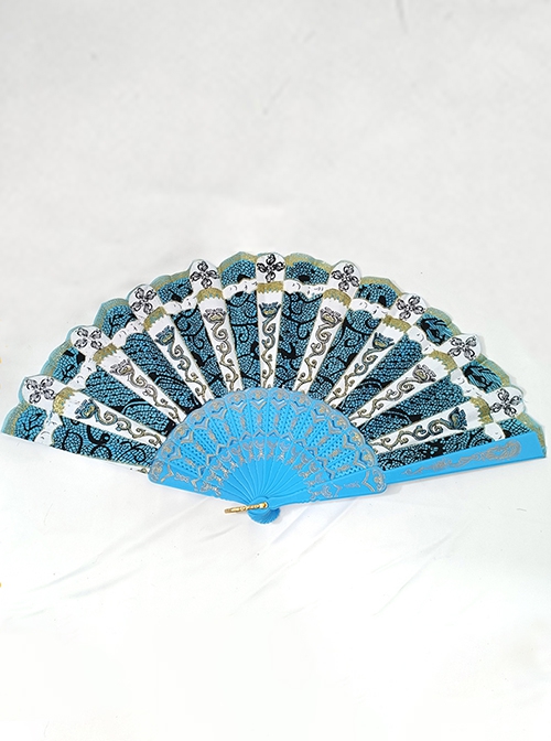 Classical Court COS Gorgeous Retro Baroque Style Pattern Gothic Lolita Fan