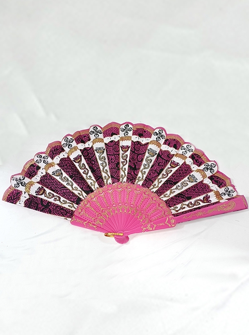 Classical Court COS Gorgeous Retro Baroque Style Pattern Gothic Lolita Fan