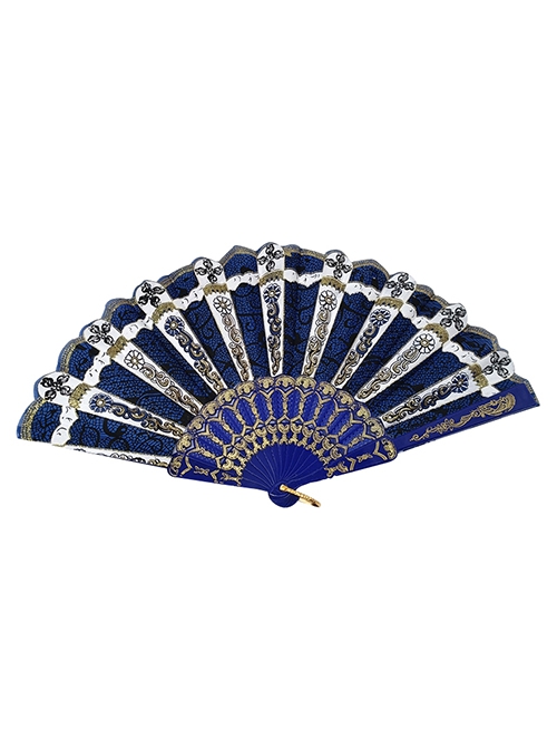 Classical Court COS Gorgeous Retro Baroque Style Pattern Gothic Lolita Fan