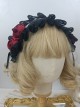 Black Lace Lacing Strap Red Rose Maid COS Gothic Lolita Headband