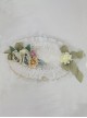 Pastoral Style Retro The Tea Party Lace Camellia Feather Decorate Green Bow Classic Lolita Hat