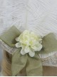 Pastoral Style Retro The Tea Party Lace Camellia Feather Decorate Green Bow Classic Lolita Hat