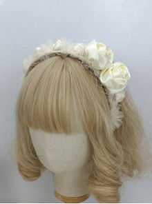 Lolitain White Lace Black Rabbit Ears Cute Gothic Lolita Bonnet