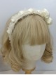 White Rose Elegant Vintage Big Small Rose Decoration Asymmetrical Design Classic Lolita Headband