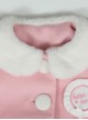 Pink Plush Round Neck Bunny Pocket Cuffs Bow Knot Sweet Lolita Kids Coat