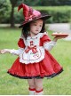 Autumn Round Neck Lace Bow-Knot Decorate Pizza Embroidery Classic Lolita Kids Long Sleeve Dress