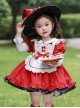 Autumn Round Neck Lace Bow-Knot Decorate Pizza Embroidery Classic Lolita Kids Long Sleeve Dress