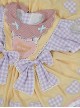 Polka Dot Petal Collar Purple Plaid Bowknot Puff Sleeves Love Lace Hem Design Sweet Lolita Kids Short-Sleeved Dress