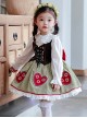 Red Heart Little Flower Embroidery Lacing Classic Lolita Kids Sleeveless Dress