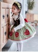 Red Heart Little Flower Embroidery Lacing Classic Lolita Kids Sleeveless Dress