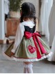 Red Heart Little Flower Embroidery Lacing Classic Lolita Kids Sleeveless Dress