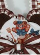 Little Bear Print Stripe Bow Check Print Classic Lolita Kids Sleeveless Dress