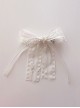 White Lace Bow Ribbon Beads Classic Lolita Kids Hair Clip