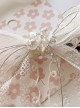 White Lace Bow Ribbon Beads Classic Lolita Kids Hair Clip