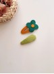 Pastoral Style Solid Color Rainbow Flower Classic Lolita Kids Hair Clip