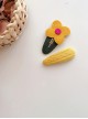 Pastoral Style Solid Color Rainbow Flower Classic Lolita Kids Hair Clip