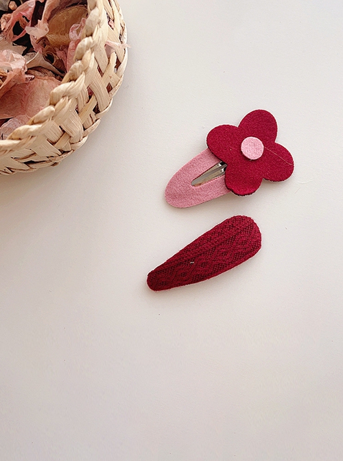 Pastoral Style Solid Color Rainbow Flower Classic Lolita Kids Hair Clip