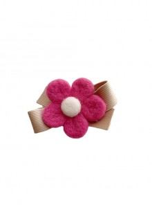 Pastoral Style Solid Color Flower Bow Cute Classic Lolita Kids Hair Clip