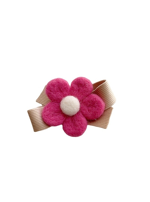 Pastoral Style Solid Color Flower Bow Cute Classic Lolita Kids Hair Clip