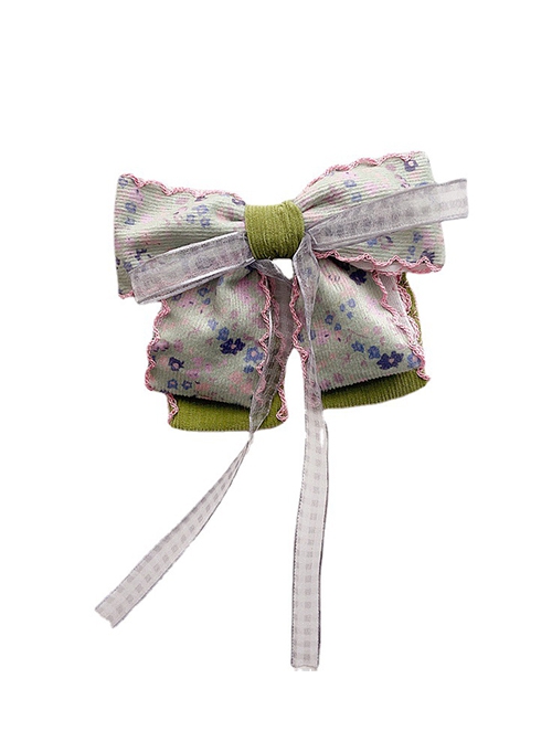 Retro Rural Style Floral Corduroy Ribbon Cute Classic Lolita Kids Hair Clip