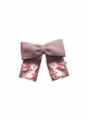 Autumn Winter Cute Embroidery Bunny Symmetrical Decoration Solid Color Bow Classic Lolita Kids Hair Clip