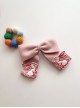 Autumn Winter Cute Embroidery Bunny Symmetrical Decoration Solid Color Bow Classic Lolita Kids Hair Clip