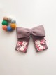 Autumn Winter Cute Embroidery Bunny Symmetrical Decoration Solid Color Bow Classic Lolita Kids Hair Clip