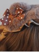 Handmade Satin Ribbon Plush Little Bear Ear Polka Dot Bow-Knot Sweet Lolita Headband