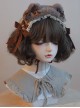 Brown Bow-Knot Frenulum Lace Cute Plush Sweet Lolita Headband