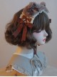 Brown Bow-Knot Frenulum Lace Cute Plush Sweet Lolita Headband