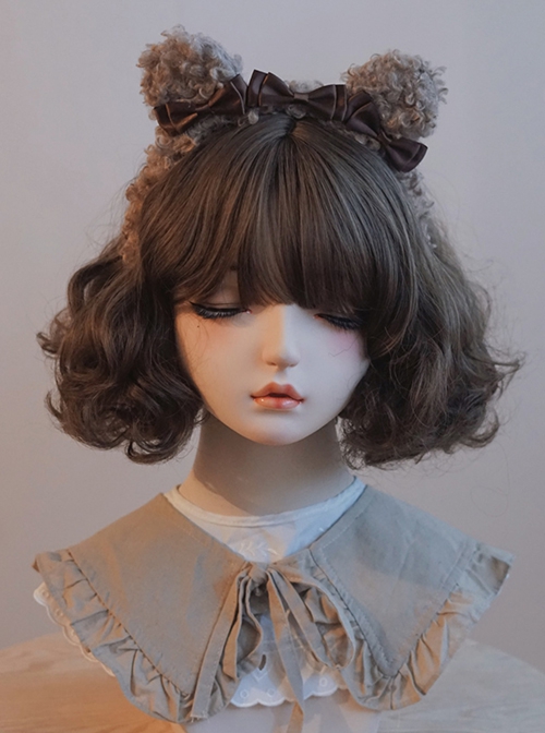 Plush Cute Little Bear Ear Bow-Knot Decoration Sweet Lolita Headband